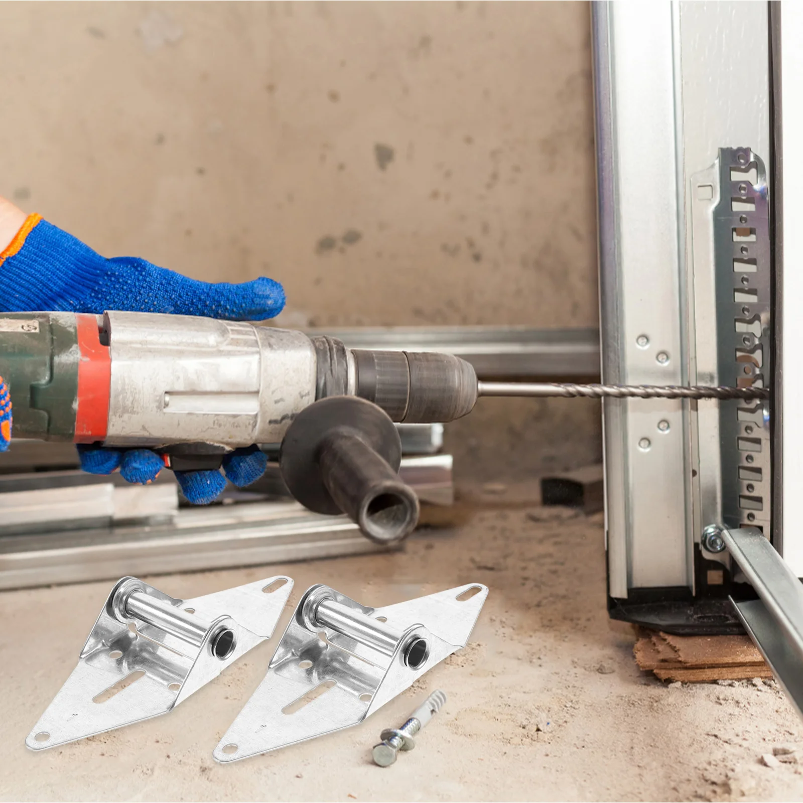 

2 Pcs Gate Garage Door Hinges Cabinet Accessories Automatic Closer Silver