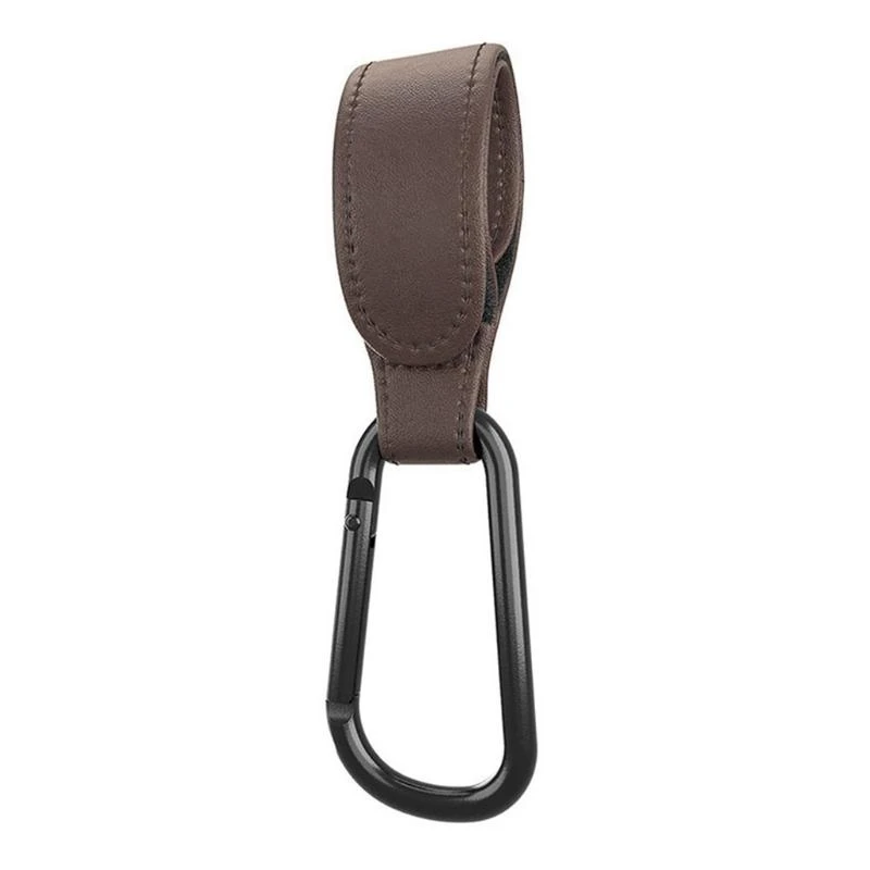 

JU64 Portable Stroller Hooks Adjustable PU Leather Multi-purpose Clip Your Purse Shopping Diaper Bags on Pram