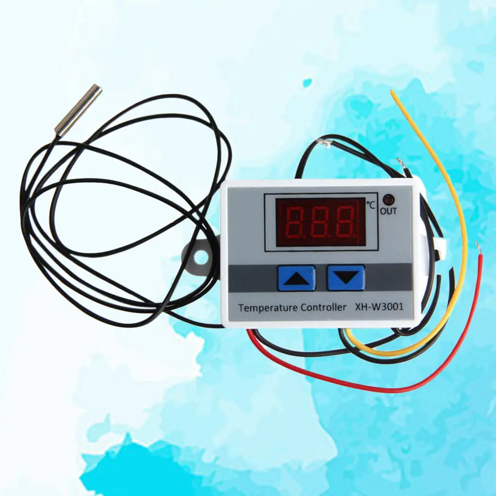 Programmable Digital Thermostat 12V 120W Indoor LED Display Temperature Controller for Central Air Conditioner Fan Coil Units
