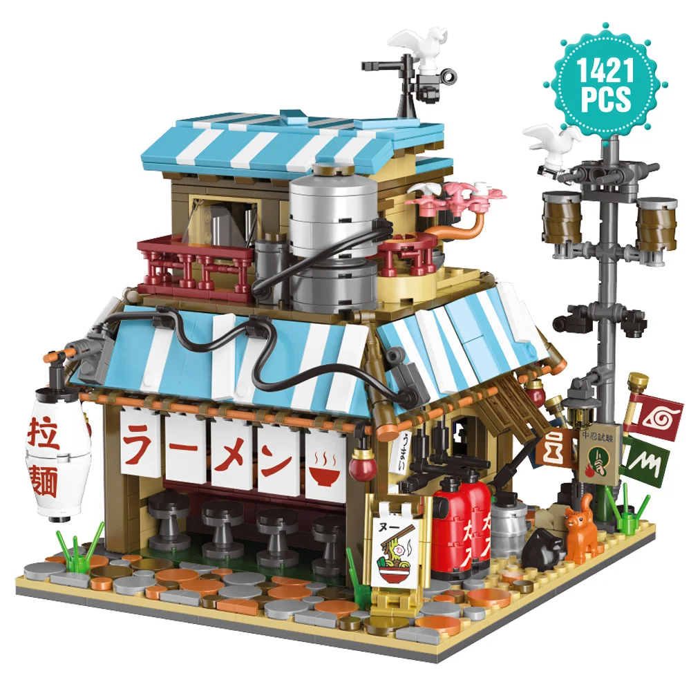 Technical Ideas Japanese Restaurant Street View Building Block Expert Ramen House Set Bricks DIY Toy for children Holiday Gifts