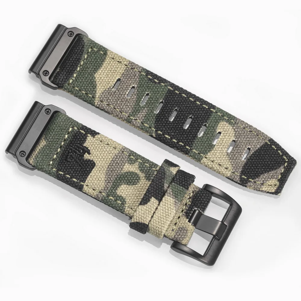 HEMSUT Canvas Watch Band For Garmin Quickfit 20 22 26MM  Military Sports Wrist Strap Compatible Fenix Tactix Instinct MARQ