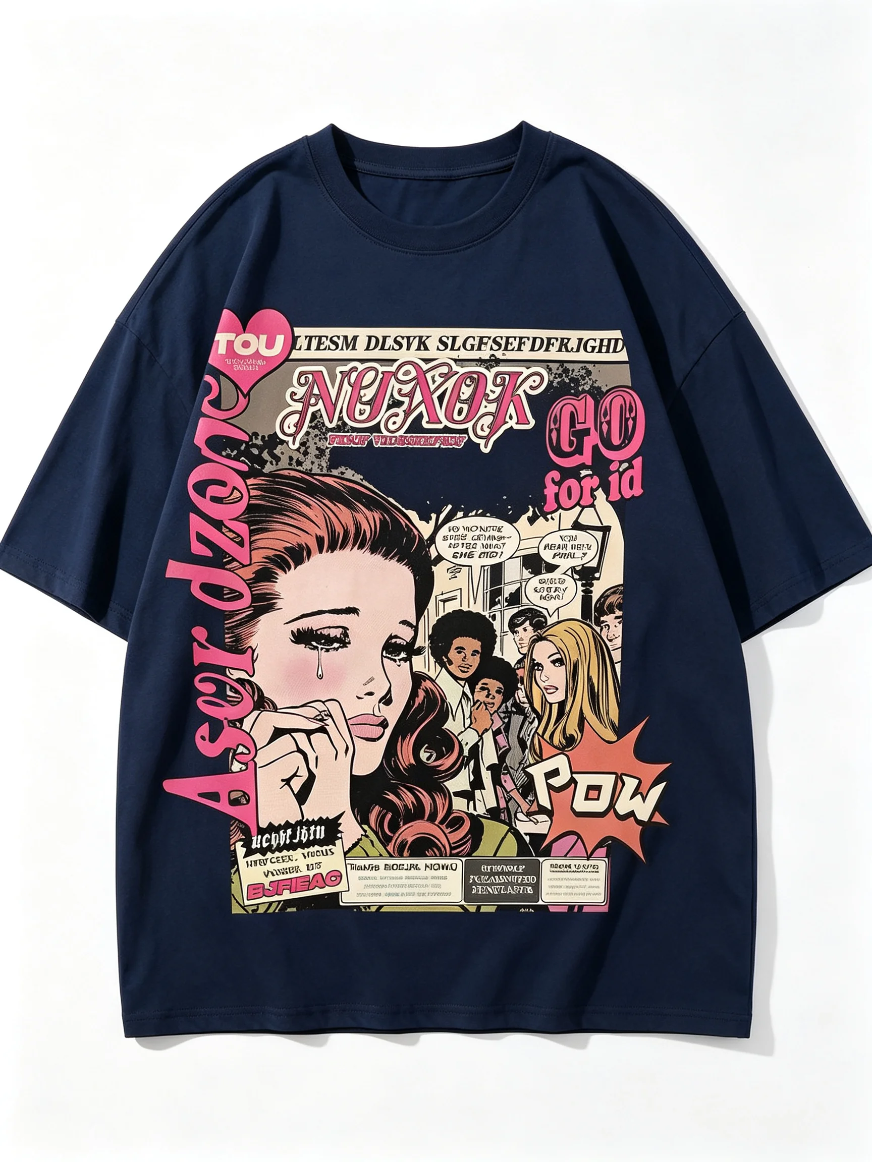 2026 New Men Women Short Sleeve T‑Shirt Summer New Hip‑Hop High‑Street Printed‑Graphic Loose Breathable Round‑Neck Casual Tops