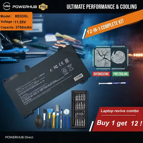Battery RE03XL & laptop clean thermal grease kit for HP ProBook 430-455 G6 -  (L32656-005)​  HSTNN-DB9A/UB7R | 2-Year Warranty