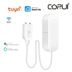 CORUI-Sensor inteligente de fugas de agua, alarma de inundación, WIFI, Tuya, Compatible con Smart Life, Google Home, Alexa