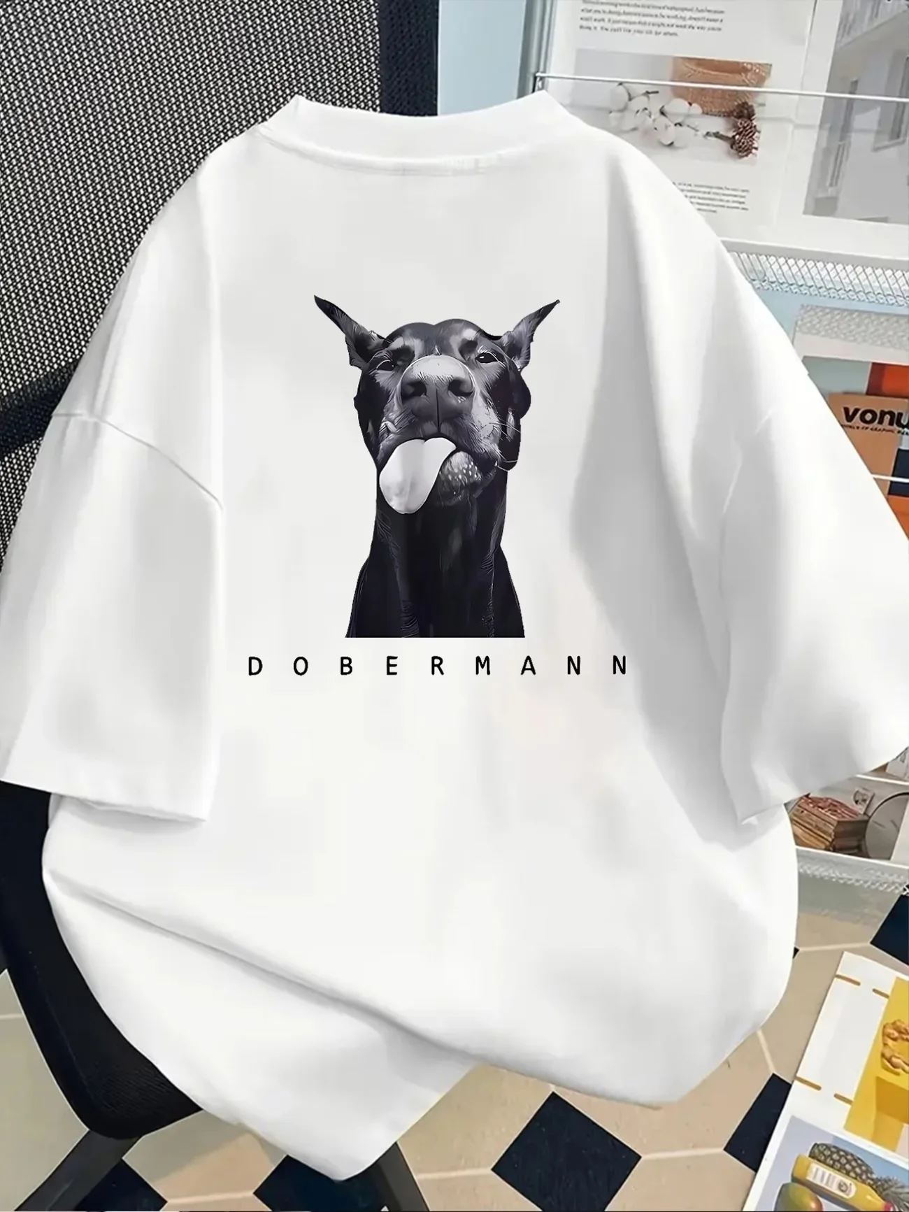 Funny Doberman Graphic Print T-Shirt Women Summer Fashion Short Sleeve Tee Retro Streetwear Ladies Aesthetic Dog Tee