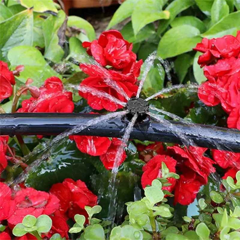 AT29-300Pcs Adjustable Irrigation Drippers Sprinklers 1/4 Inch Emitter Dripper Mini Drip Irrigation Sprinklers For Lawn