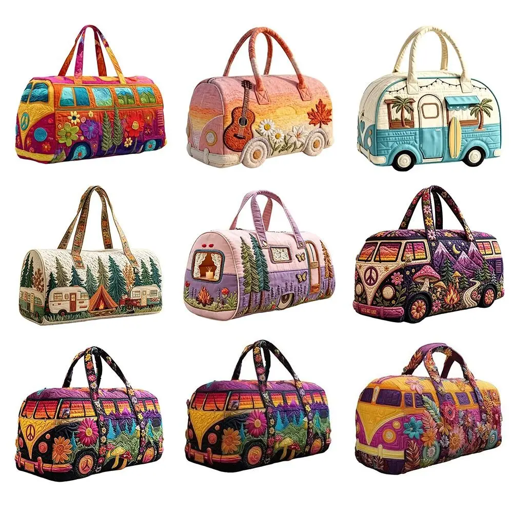 Tragbare 18x9x9cm Gesteppte Reisetasche 3D-Quilting-Design Große Kapazität Fitness-Kurzreisetasche Reisehandtasche für Unterwegs – Detail 5