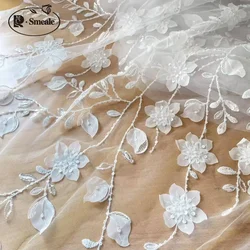 Luxury Beaded Sequin Applique Wedding Dress, Advanced Custom-Made Sewing, Fabric Petals 3D Bridal Lace Fabric. RS24461