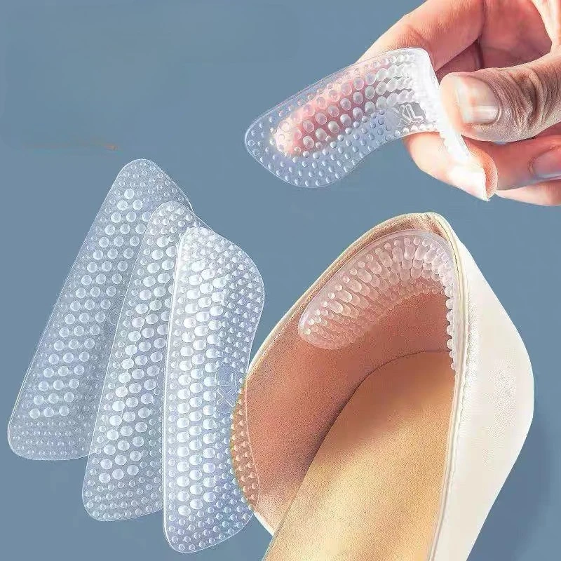 

5pairs Silicone Heel Sticker Transparent Invisible Anti-drop High Heels Insole Insole Women's Anti-abrasion Foot Artifact Heel