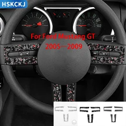 For Ford Mustang GT 2005 2006 2007 2008 2009Car Accessories Carbon Fiber Interior Steering Wheel Panel Trim Sticker Modification