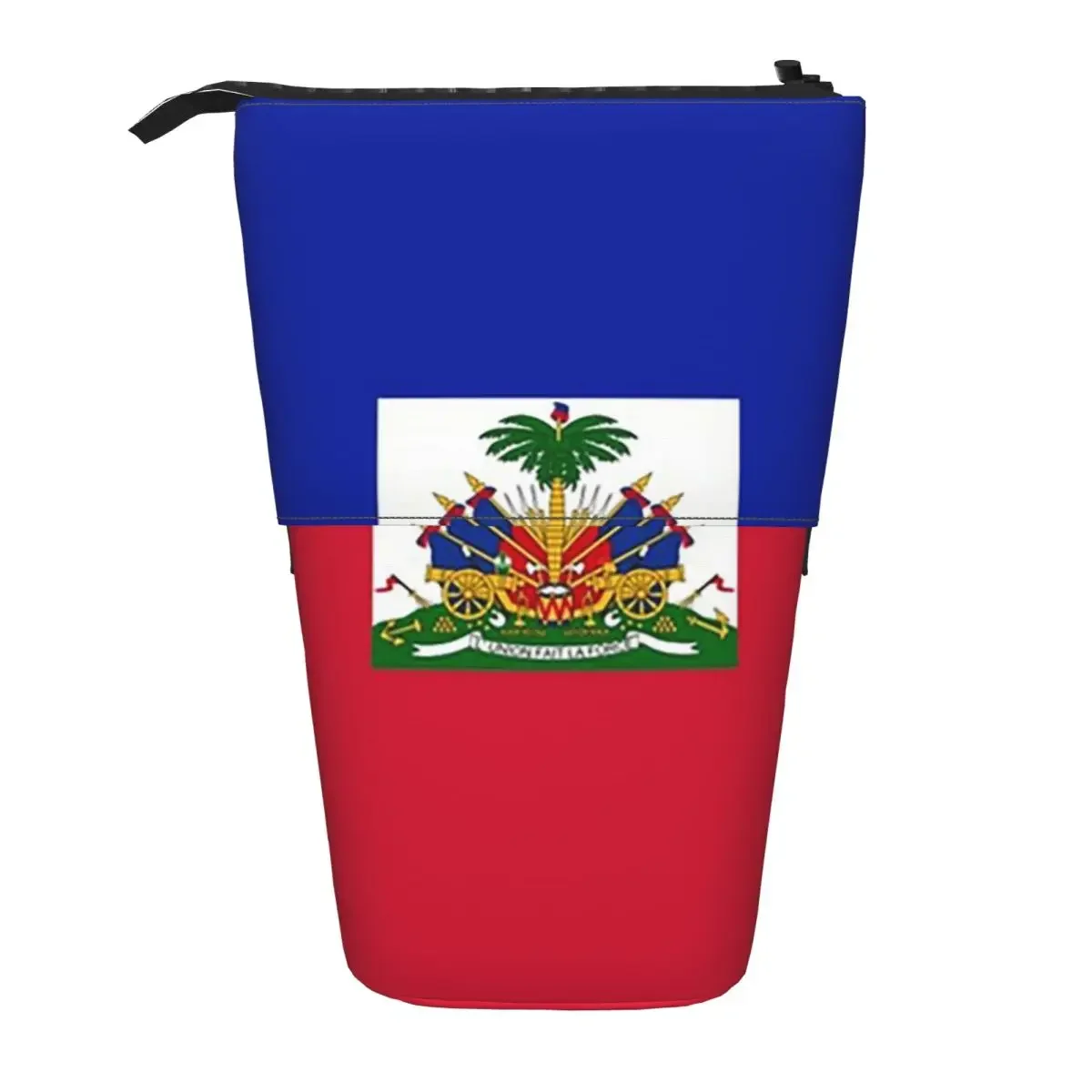 Haiti Flag Print Reversible Pencil Case for Boy Girl School Pen Box Pencil Bag Stationery Supplies Pen Holder Bag