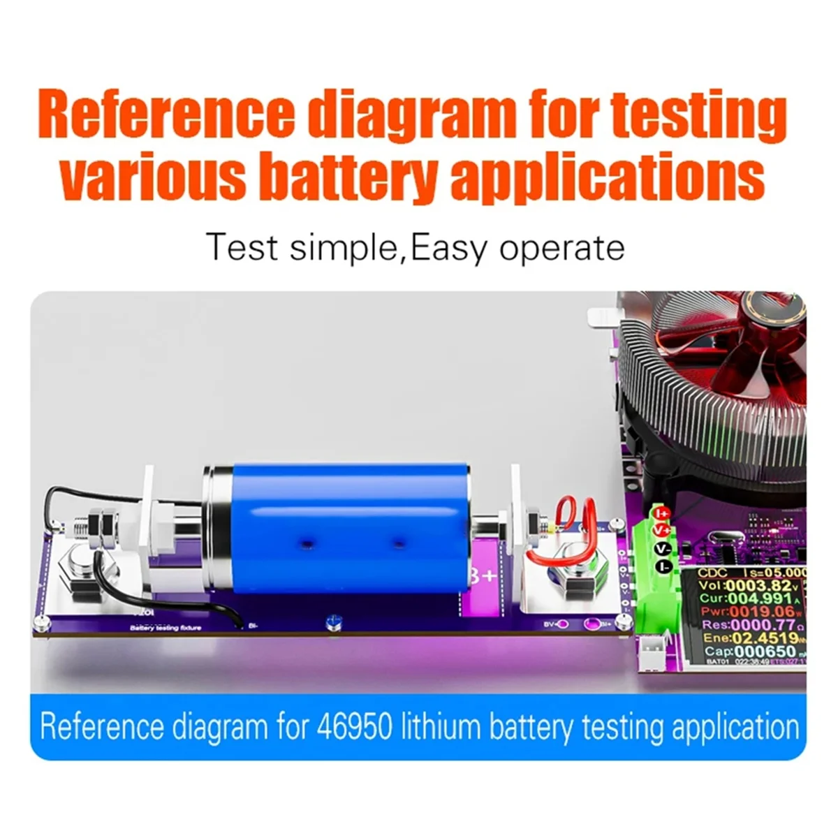 GET! Nowy stojak do testów akumulatorów 20A 4-Wrie 18650 Tester rezystancji wewnętrznej Tester pojemności Mocowanie Miernik napięcia prądu Detekcja BOX — zdjęcie produktu 4