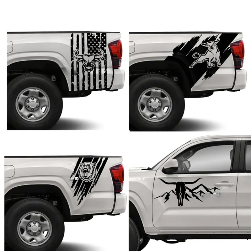 

Car Stickers FOR Toyota Tacoma SR5 Bed Side USA Flag Vinyl Decals Graphic