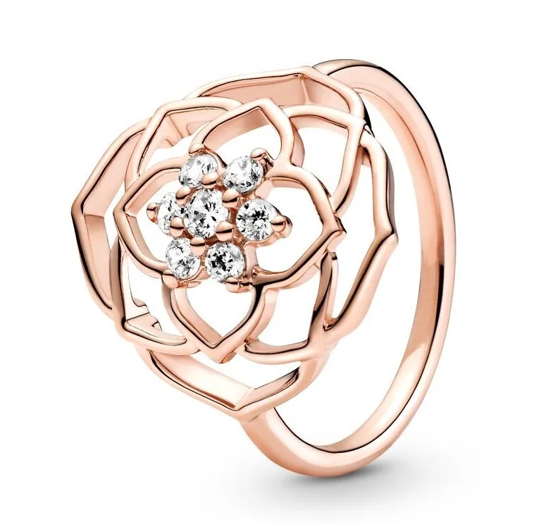 

Original Moments Timeless Rose Petals Statement Ring For Women 925 Sterling Silver Wedding Gift Fashion Jewelry