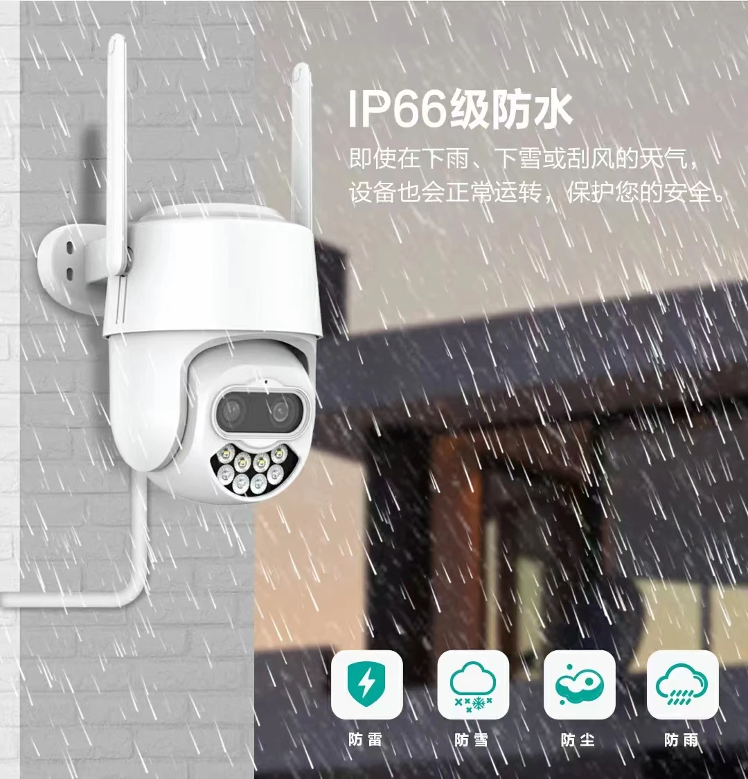 4MP UHD iCsee APP 8x Zoom Dual Lens  PTZ IP Dome Camera AI Humanoid Detection Full Color Home Security Alarm CCTV Baby Monitor