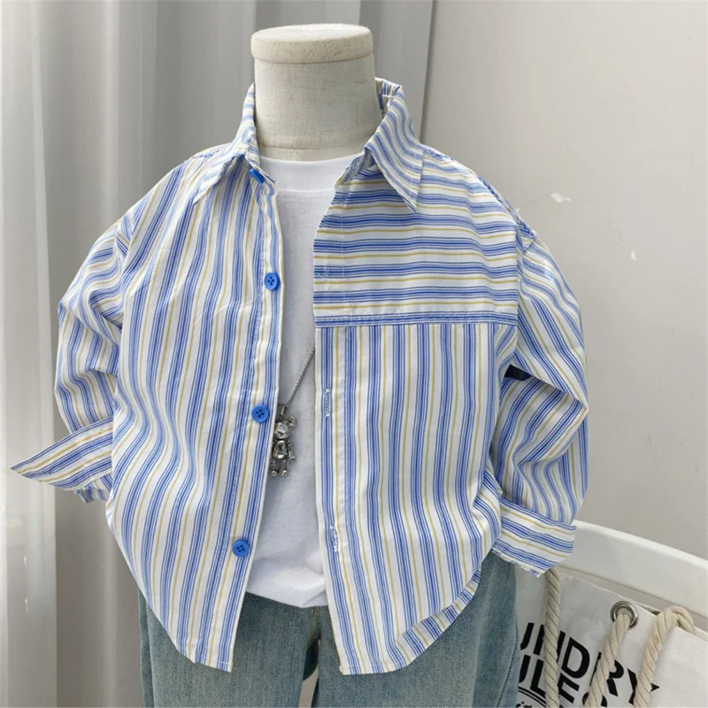 

Boys' Shirt Spring and Autumn Edition 2025 New Children's Shirt Little Boys' Baby Cardigan Long Sleeve Top Thin Casual