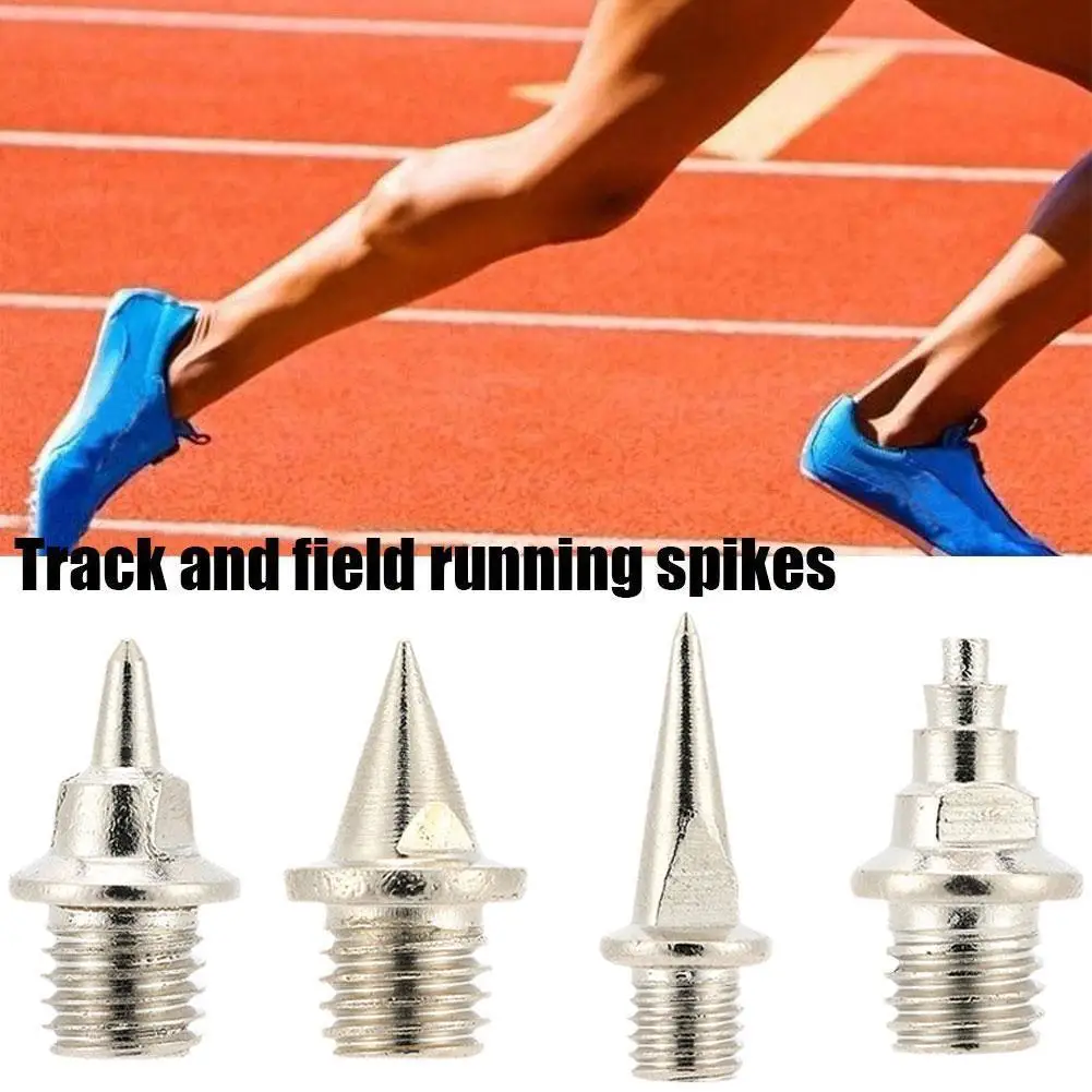 32Pcs Steel Shoe Spikes Replacement Pyramid Track and Field Spikes for Sports Shoes Running Track Shoes Silver