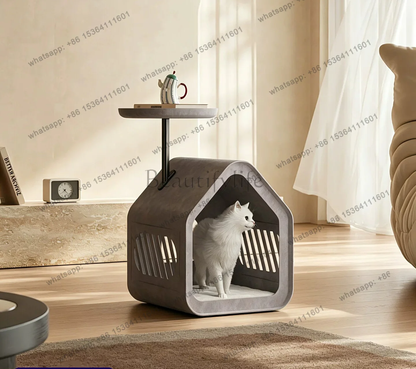 Carbon steel cat nest edge living room small metal pet house furniture simple creative sofa corner