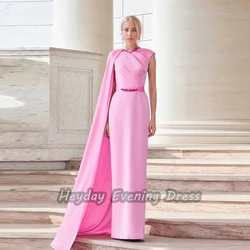 Heyday السعودية Beaded O-Neck Crepe Straight Short Sleeves Fashion Floor Length Elegant Prom Dress For luxurious Woman 2024