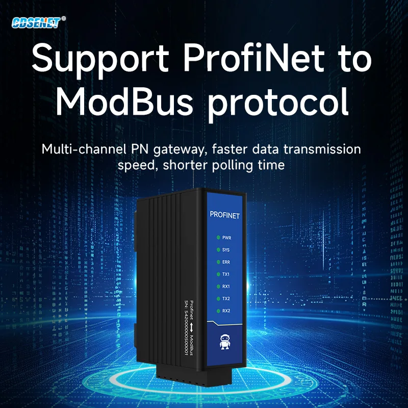 RS485/RS422 ProfiNet إلى Modbus Gateway CDSENET PN1-D25P/PN1-D25PH Modbus 1/2 منفذ الشبكة TIA Portal STEP 7 التكوين