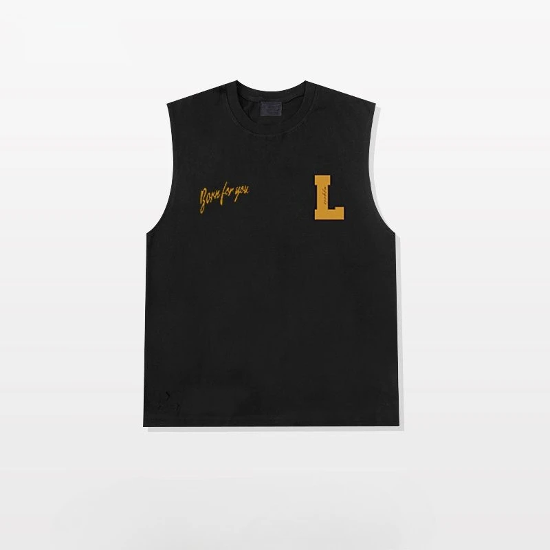 Men's Summer Pure Cotton Sleeveless Tank Tops Streetwear Loose Fit Hip Hop Basketball Jersey Vest Casual Sports Tee Shirts