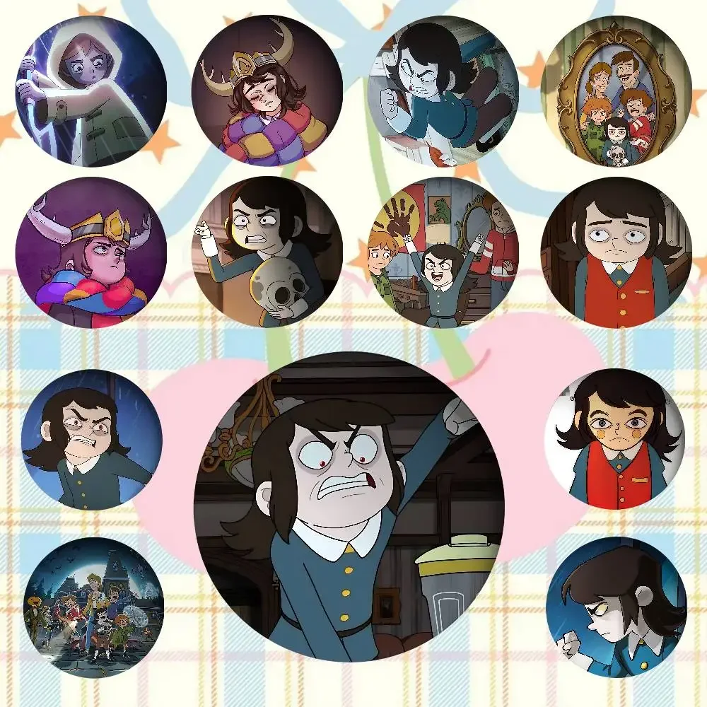 H-مسكون فندق شارات الإبداعية صفيح زر دبابيس بروش الإبداعية يقتبس شارة الملابس على ظهره مجوهرات هدية للأطفال الأصدقاء