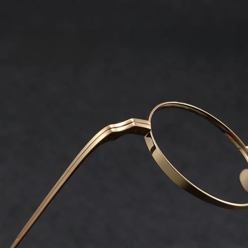 OLLYMURS Сверхлегкая оправа из чистого титана с широкой оправой по рецепту, круглая оправа для очков в стиле ретро, оправа для очков для близорукости для мужчин и женщин 10518