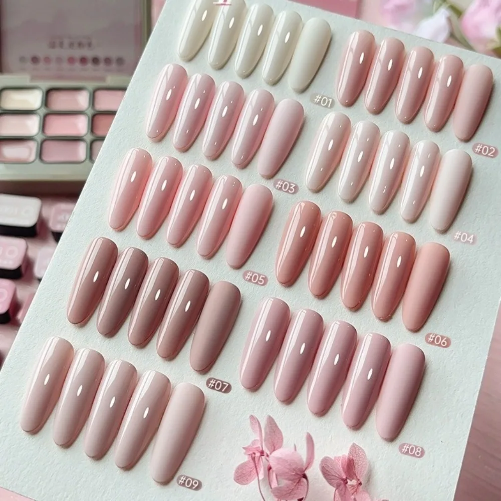 High Saturation Nail Polish Glue Nine-Square Grid Pink Gel Polish 9 Colors Long-Lasting Patting Glue for Women Girls Friend