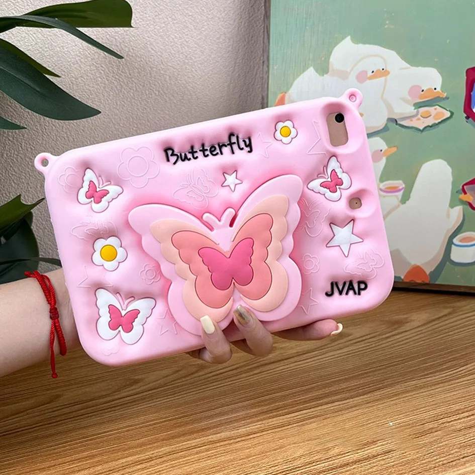 Fashion butterfly Stand Tablet Case For Samsung Galaxy Tab A9Plus Coque Silicone Stand Cover for Galaxy Tab X210 X216B X218U kid