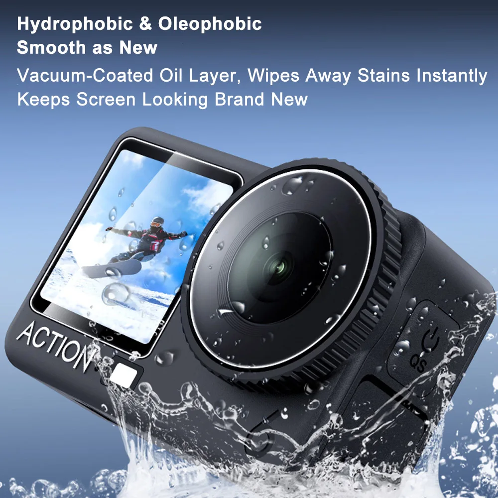 

2 Packs HD Tempered Glass Screen Protector for DJI Osmo Action 6, 99% Light Transmission Scratch-Resistant Camera Film