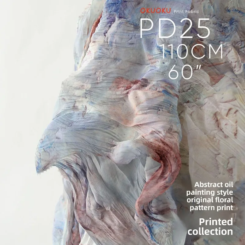 

Soft Thin Crushed Tie Dye Printed Chiffon Fabric for Dress Clothing Decoration Cloth Diy By The Meter Sewing Material
