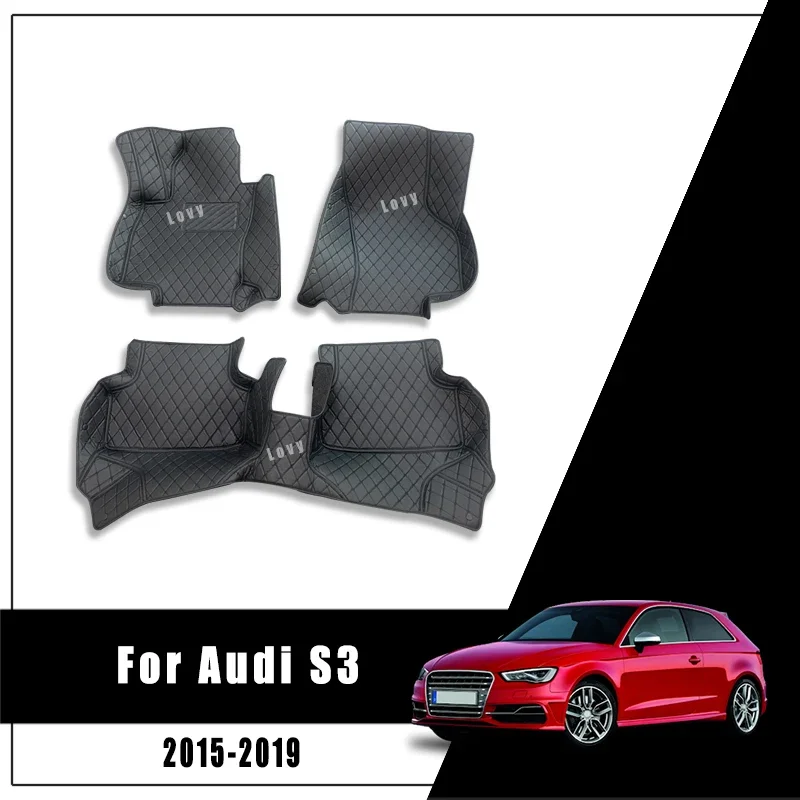 

For Audi S3 2019 2018 2017 2016 2015 Car Floor Mats Carpet Auto Interior Automobiles Parts Accessories Styling Anti-Dirty Covers