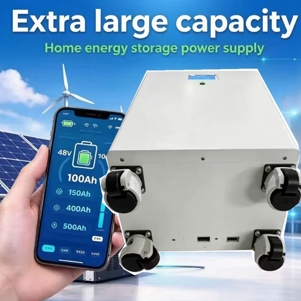 200Ah 48v 100AH 150Ah 48v 400Ah 500Ah Lifepo4 Lithium Batterry CAN RS232 RS485 For Solar Energy Storage System With Wheels