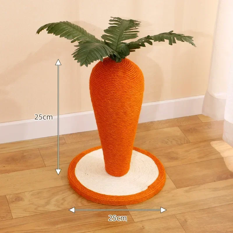 Carrot sisal cat grab column tease cat stick spring cat toy turntable self-hi artifactgrinding claw does not drop crumbs