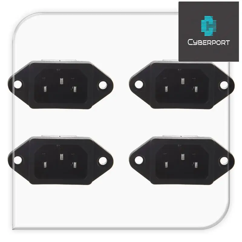 24-Hour Delivery 4X IEC 320 C14 Male Plug 3 Pins PCB Panel Power Inlet Socket Connector