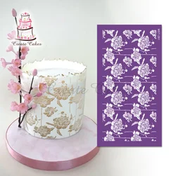 Flower Mesh Stencils Wedding Cake Mould Fabric Cake Stencil Template Cake Decorating Tool Baking Accessories