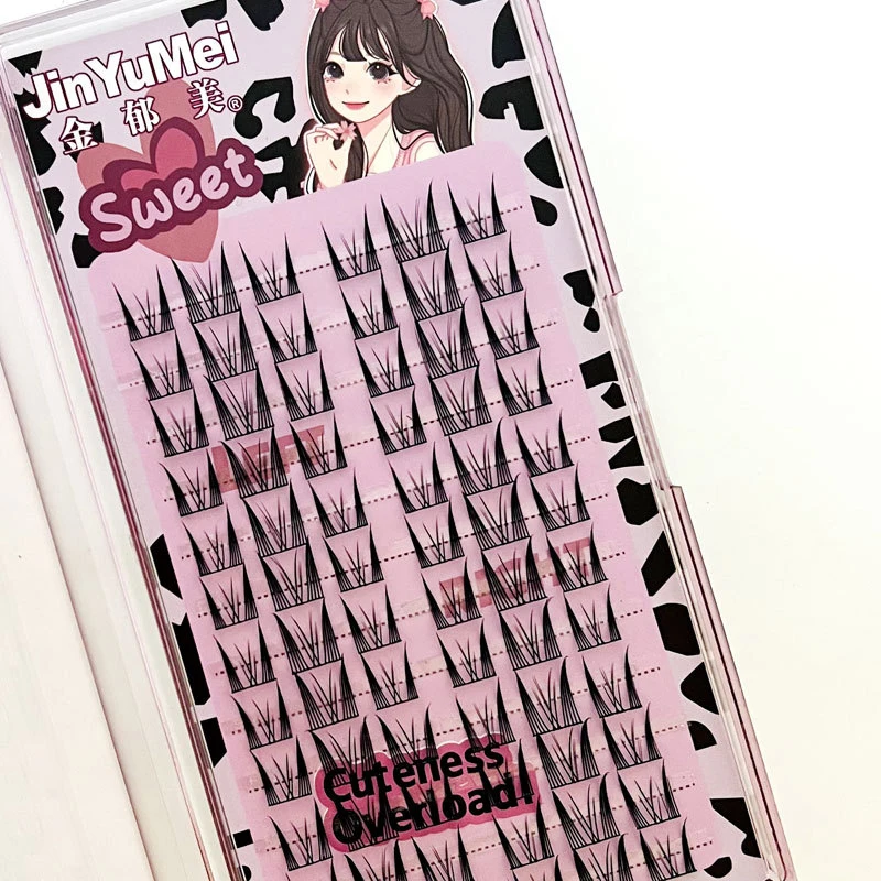 Juego de pestañas postizas, maquillaje de extensión de pestañas individuales esponjosas, acabado esponjoso, suave y natural