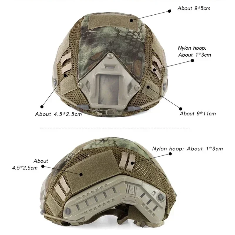 ERQYGRA Tactical Upgraded Fast Helmet Cover Camping Hunting Shooting Equipment Supplies Travel Hiking Outdoor Molle Accessories