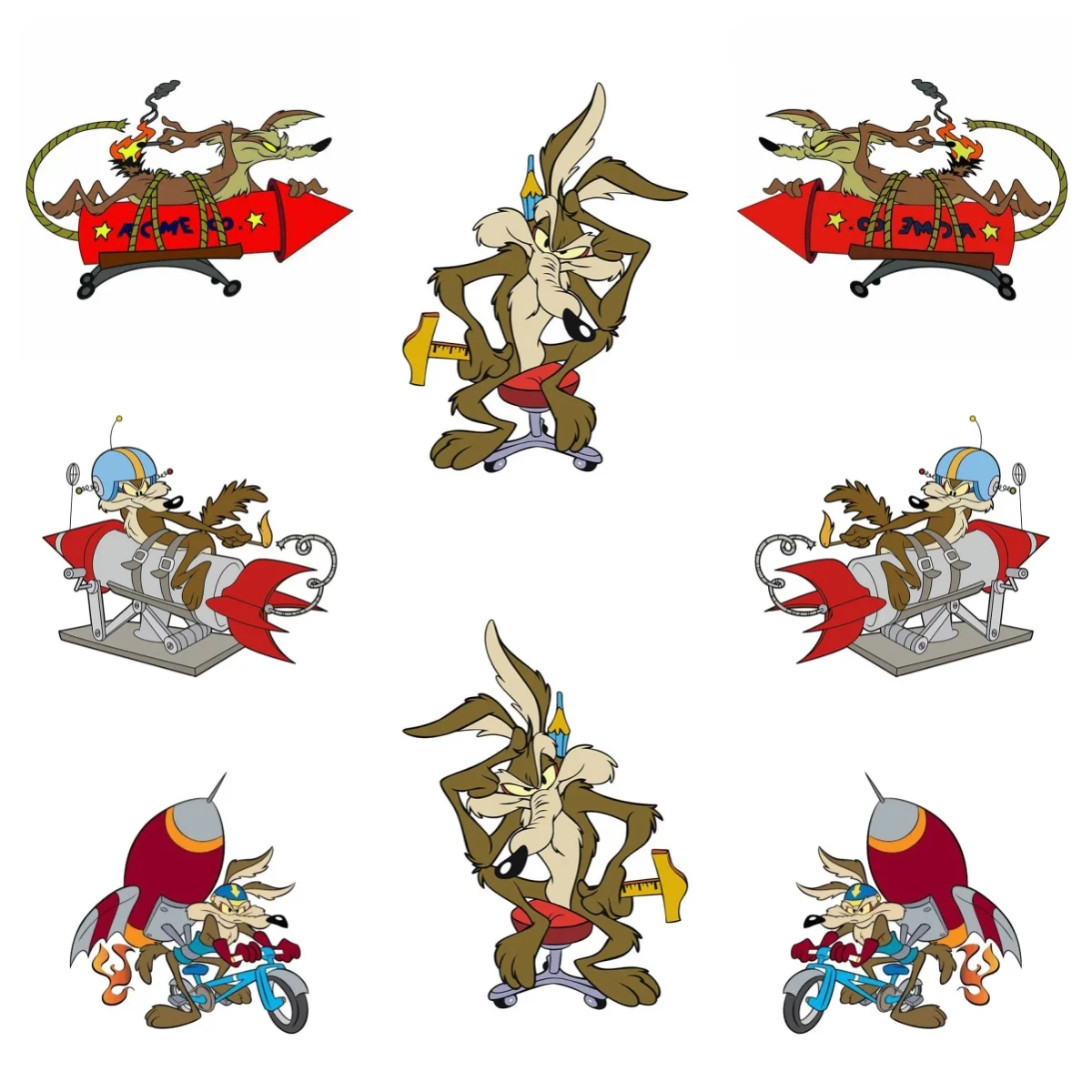 

Funny Cartoon Car Sticker FOR Wile E Coyote ACME Rocket Vinyl Decal Anime Car Styling Waterproof Car Accessories