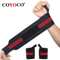 1 Pair Adjustable Bandages Weightlifting Wristbands Wrist Protector Brace Support COYOCO Brand Professional Sports Grey