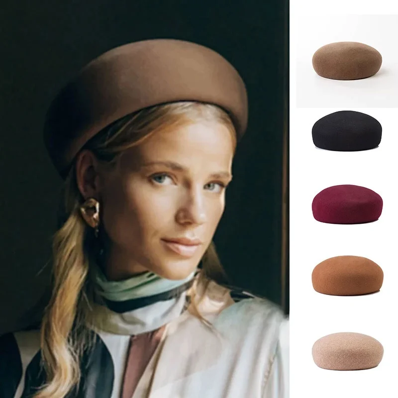 winter-new-style-100-wool-beret-hat-casual-fashion-simple-3d-painter-cap-box-hat-ins-no-brim-adjustable-round-top-warm-hat-fo