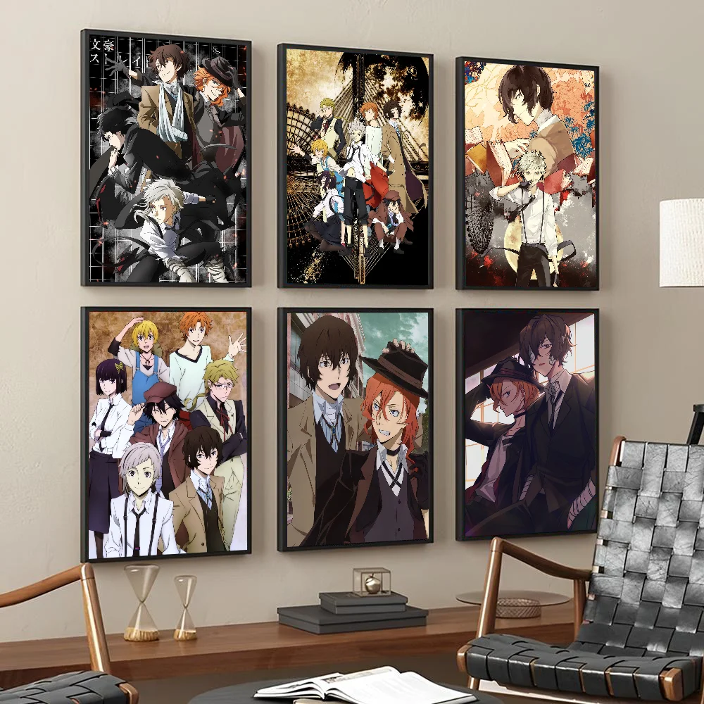 Anime Bungo Stray Dogs Poster Stickers Living Room Bedroom Entrance Cafe Wall Art Decoration Painting Room Home Decor