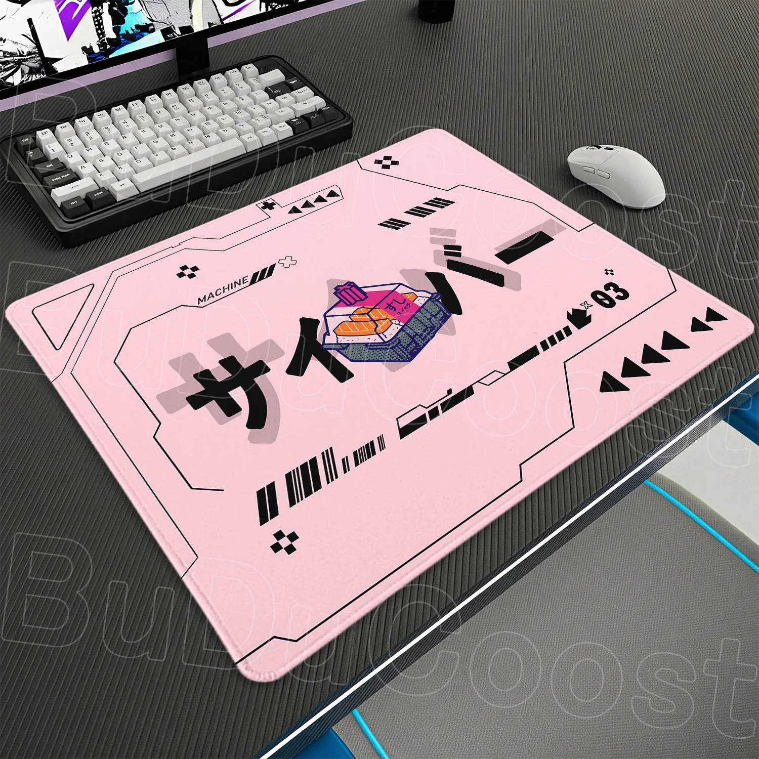 Minimalism Japan Sushi Anime Mousepad 250X290mm Square Gamer Keyboard Rug Cyberpunk Style Small Rubber Anti-slip Office Desk Mat