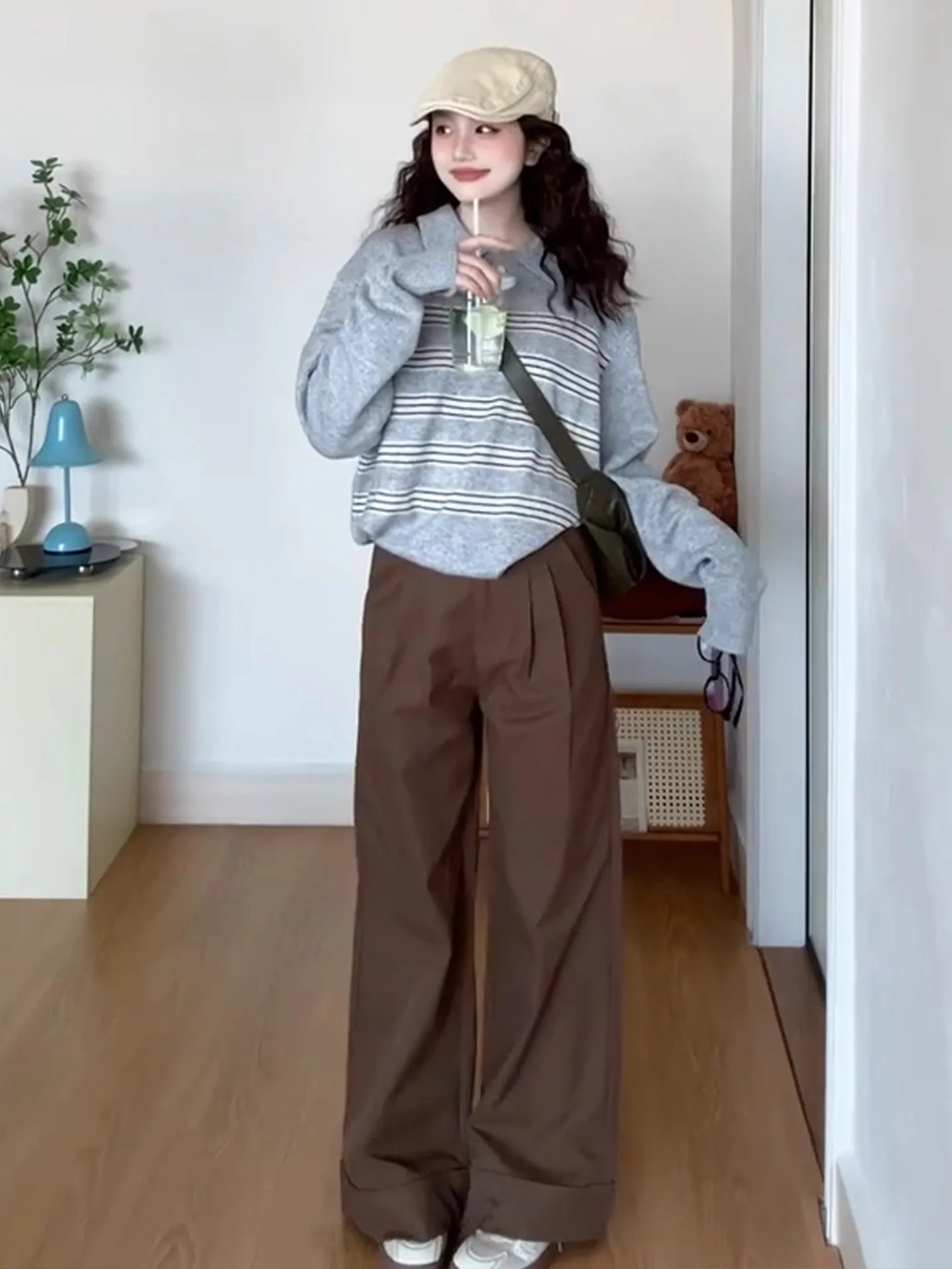 Lose Lange Sve frauen Gestrickte Pullover ay Streifen Sle Herbst Winter Neue Casual Abnehmen Top Koreanische Faul Entspannende Gefühl