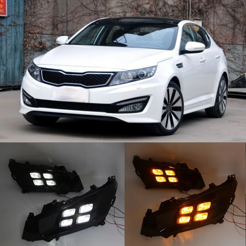 2pcs LED Daytime Running Light For Kia Optima K5 2010-2014 Car Accessories Waterproof ABS 12V DRL Fog Lamp Day Light