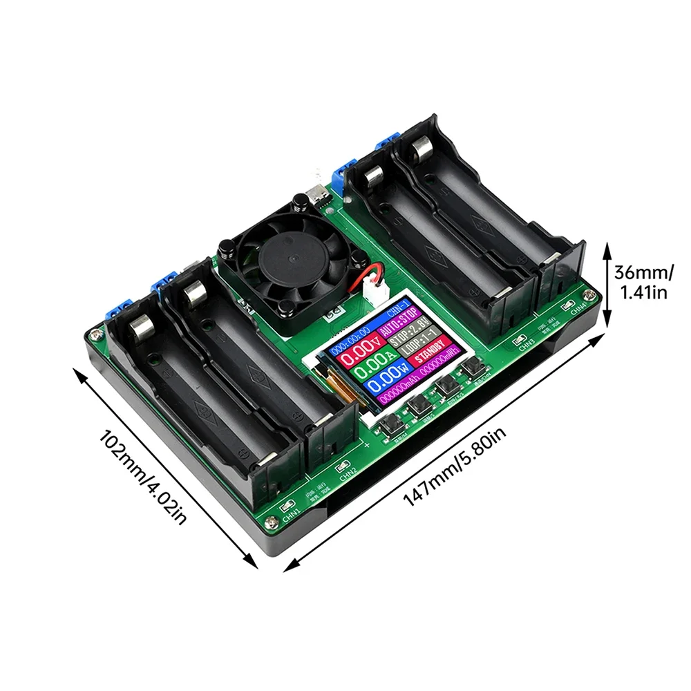 Professional Battery Tester for 18650 Batteries with 4-Channel Measurement LCD Display Universal Charger Analyzer