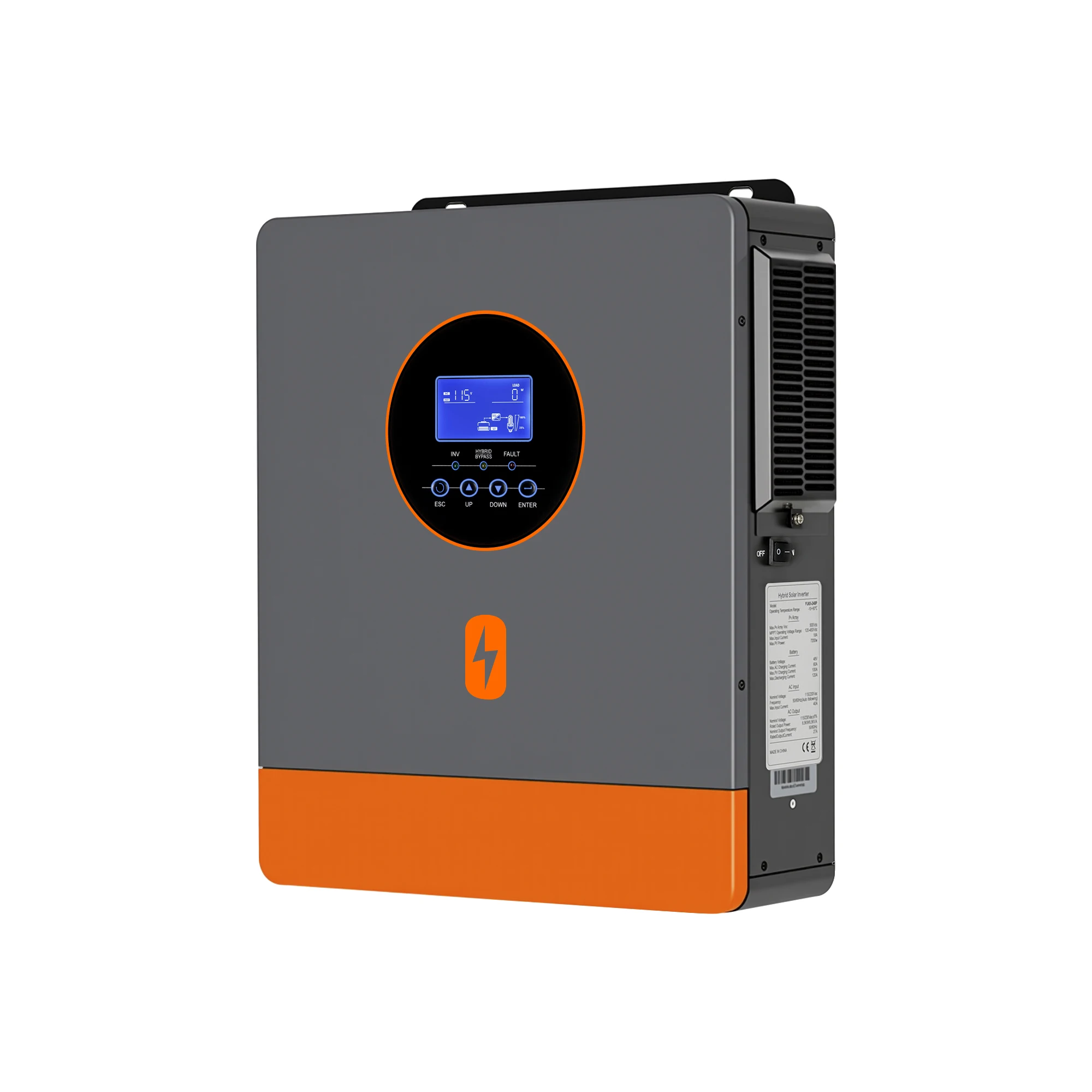 PowMr 6.5kW Hybrid Solar Inverter 48V Split Phase 120/240VAC MPPT 100 -500Vdc Built in LCD BMS RS485 WiFi Option Lead-Acid/Li-Ion Compatible for Solar Home image 6