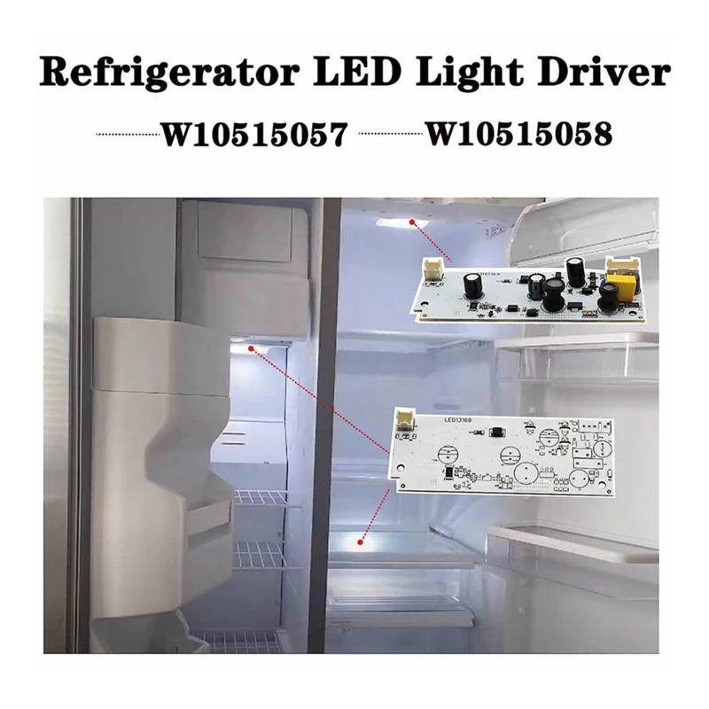 Imagem -03 - Geladeira Led Light Driver Board Kit Fácil de Usar Whirlpool Kenmore W10515058 W10515057 Pcs