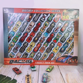 Mini Toy Car Set 50pcs Children 1:50 Sliding Car Kits Alloy Metal Racing Car Collection Model Toy Vehicle for Boy Kids Gift