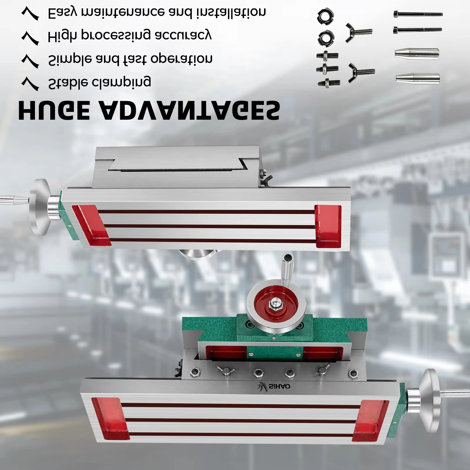 Multifunction Milling Working Table for Milling Drilling Machine|SIHAO Precision Cross‑Slide Compound Work Table 2‑Axis | Adjustable Hand Operated Slide Unit, Workbench Positioning Fixture for Milling Machine, Bench Drill, Home DIY Metalworking Tasks